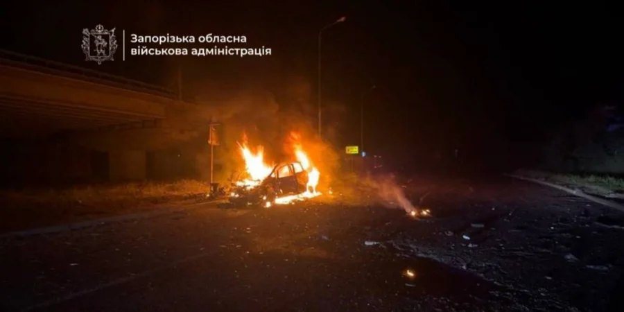 Російські дрони атакували міст через Дніпро в Запоріжжі, у Києві пошкоджено навчальний заклад